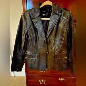 Textured leather “animal print” jacket! Brown&bronze tones! Brand new, stunning!